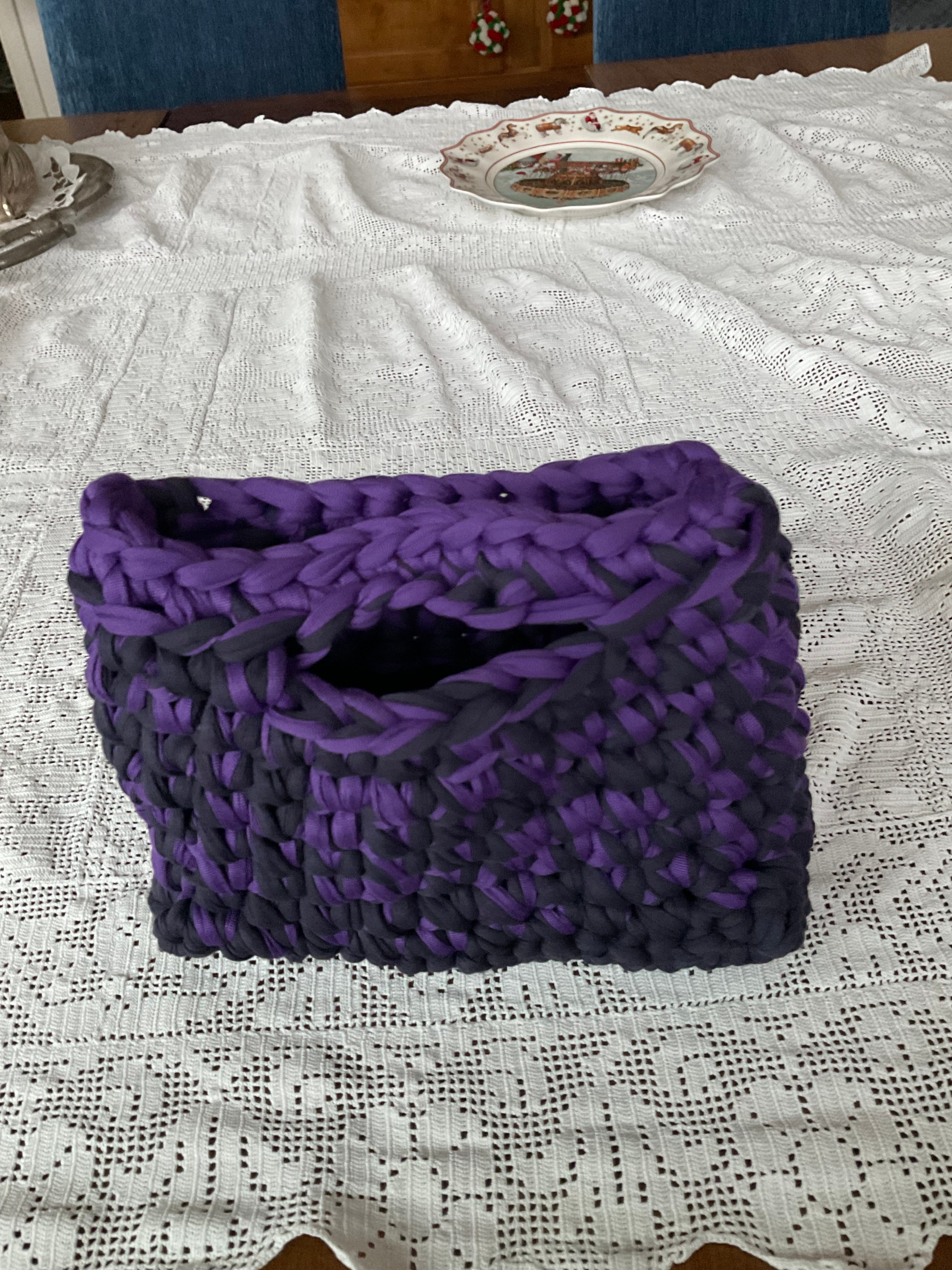 Borsa blu e viola fatta a mano