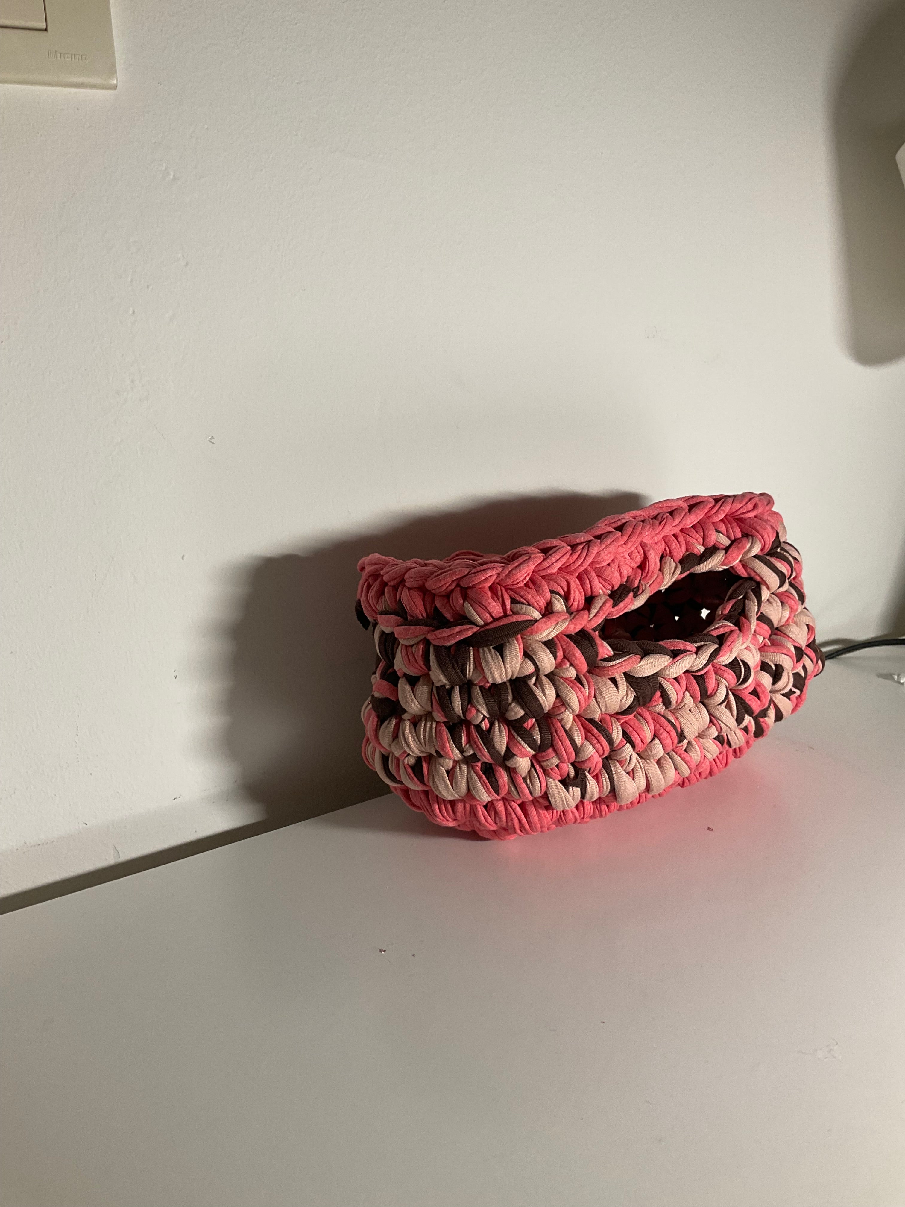 Borsa rosa e marrone