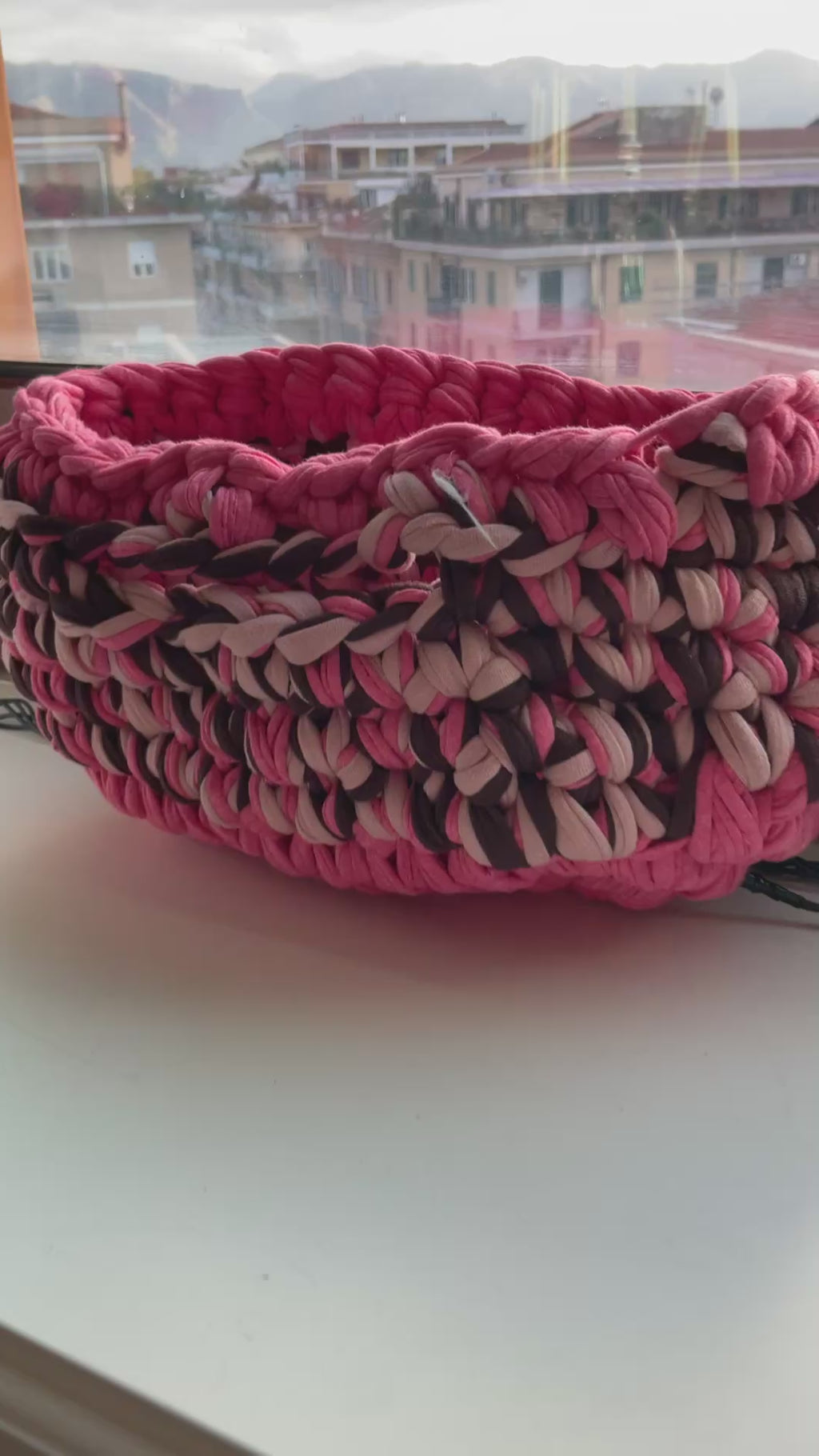 Borsa rosa e marrone